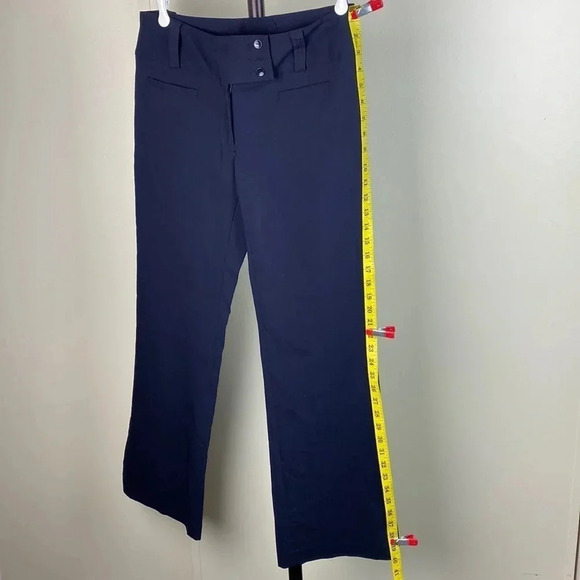 Navy blue office professional straight  leg womens flare leg pull on pants sz 10 - Picture 12 of 13